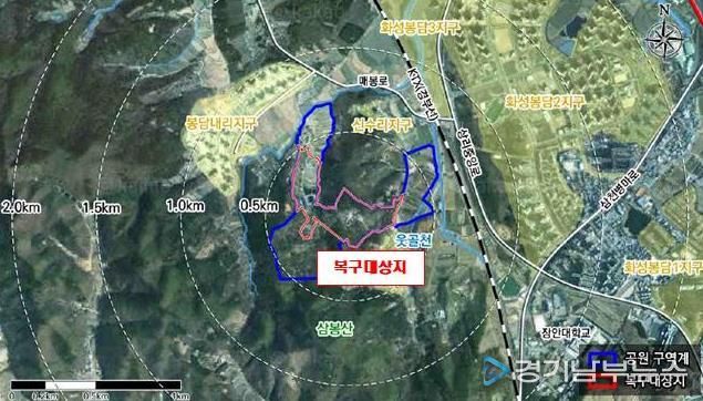 화성문화생태공원 봉담3지구 훼손지복구사업 대상지 위치도