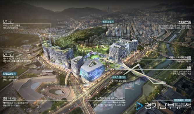 백현마이스 도시개발사업 구상도