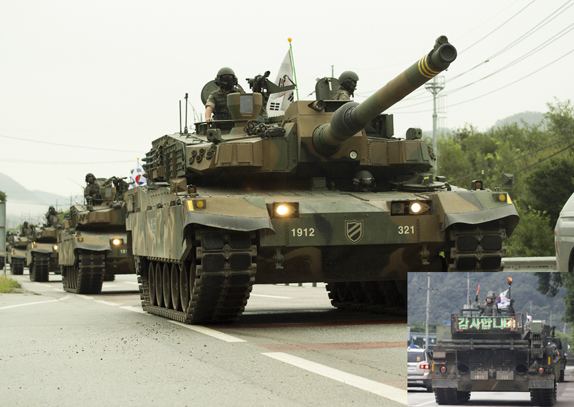 육군 제7기동군단, 8월 UFS/TIGER 대규모 기계화부대 기동훈련 모습