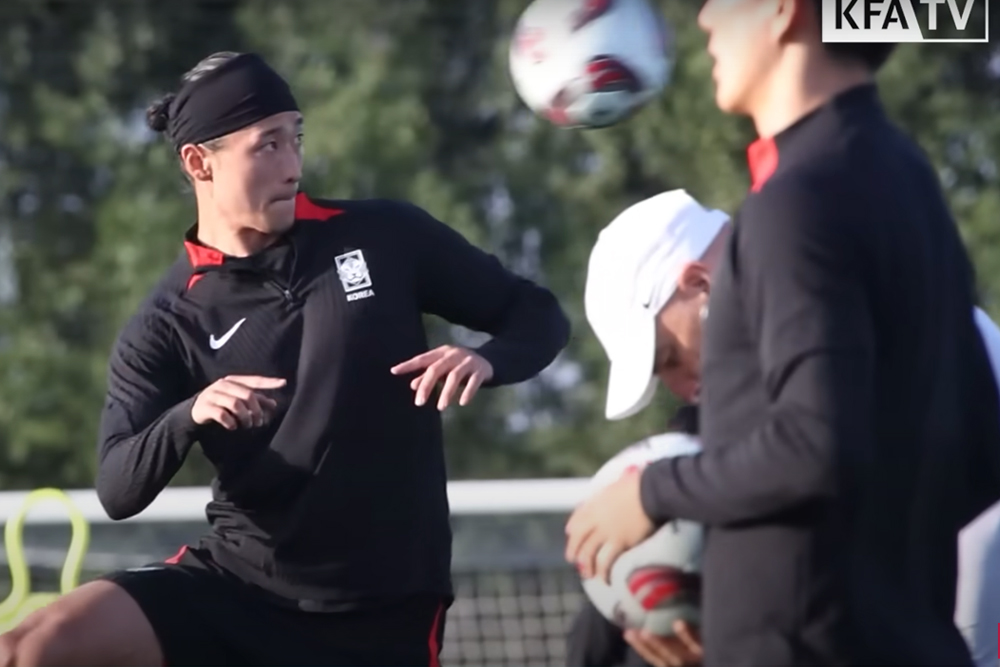 대한민국 축구 국가대표팀, 집중모드 훈련 일부 공개. 사진: KFA TV