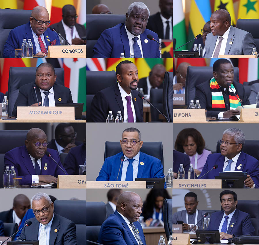 4일 정상회의 세션에서 발언을 하는 아프리카 각국 정상들. 사진:2024 Korea-Africa Summit & Yonhap News