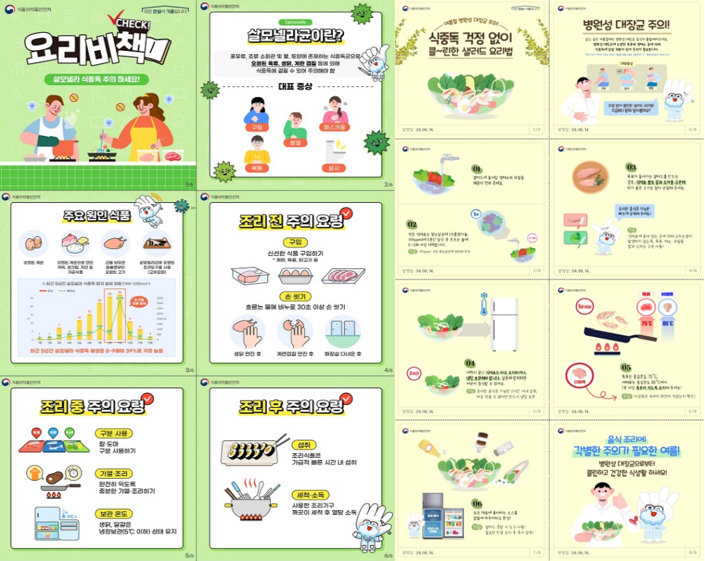 살모넬라, 대장균 식중독 주의요령 카드뉴스